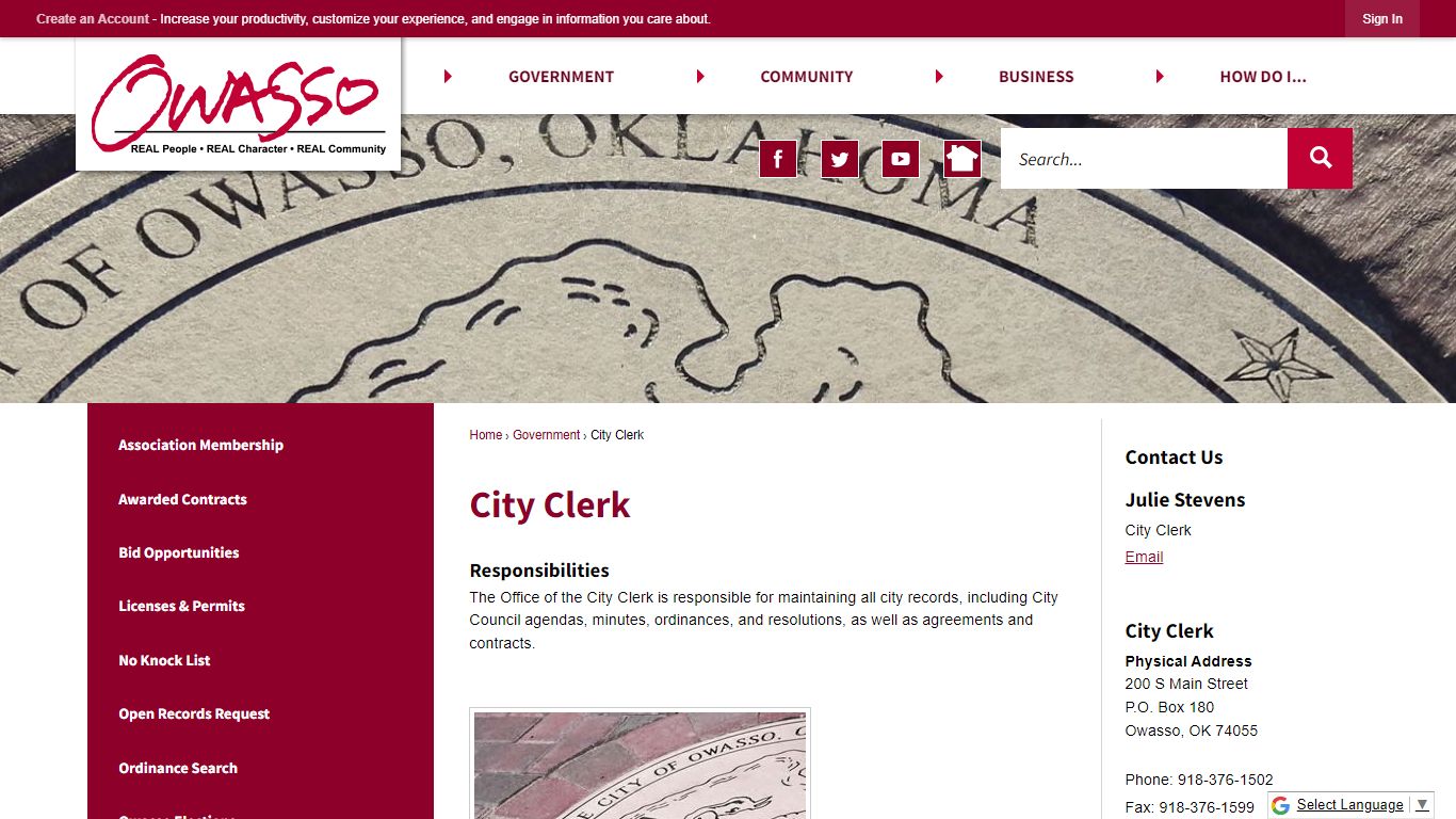 City Clerk | Owasso, OK - Official Website