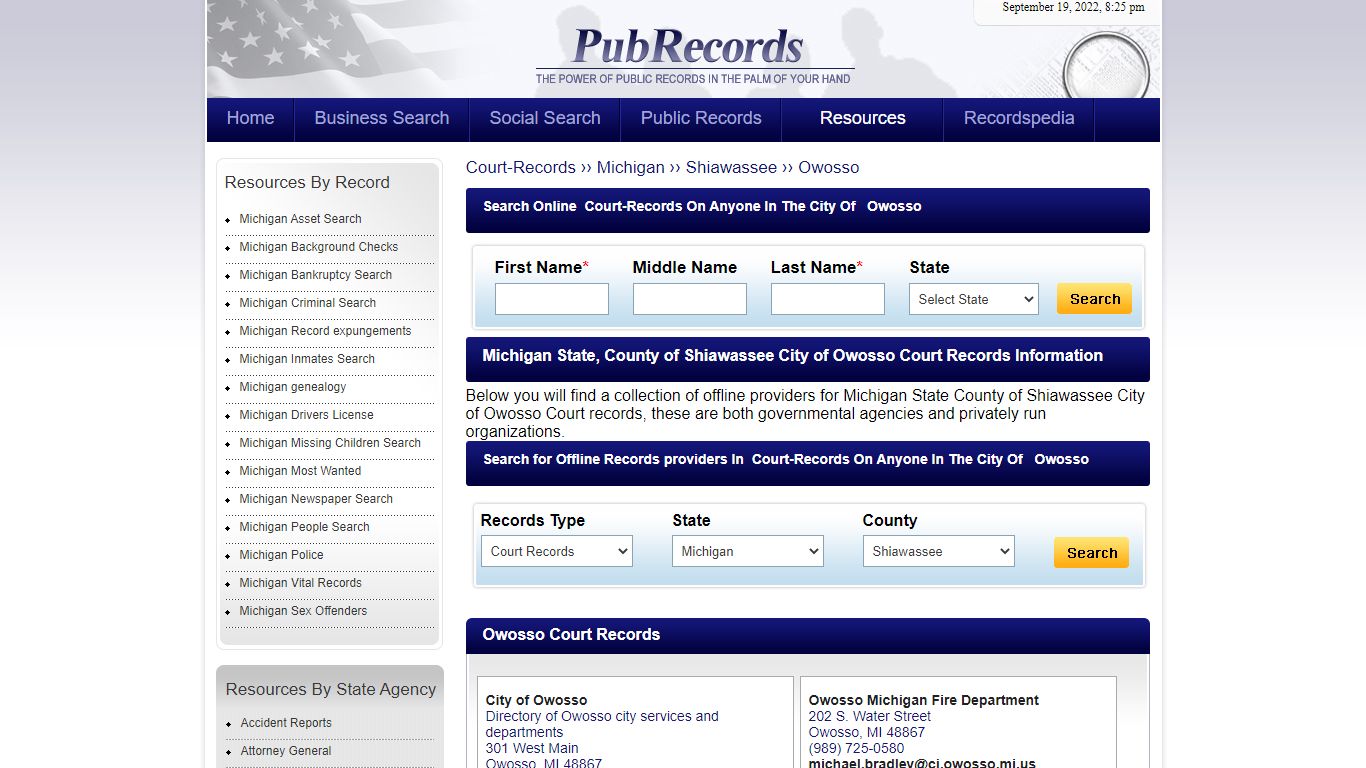 Owosso, Shiawassee County, Michigan Court Records - Pubrecords.com